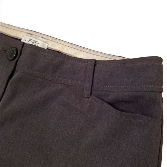 ANN TAYLOR LOFT Gray Rolled Cuff Wide Leg Pants - Picture 4 of 7